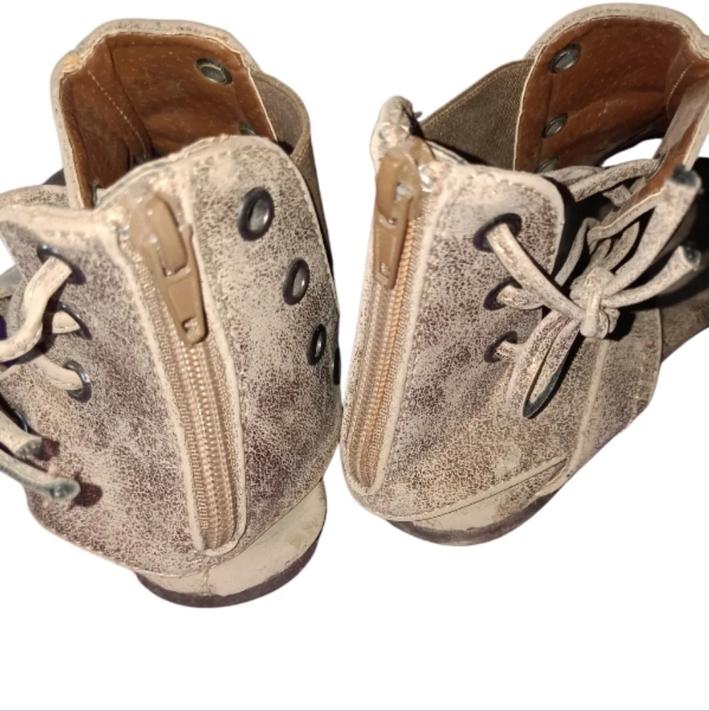 4/$15 Brown Faux Leather Women's Sandals Sz 6.5